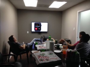 Some Powered Labs Team Members Devoured Pizza and Watched the Outcome of the Apple Keynote Event