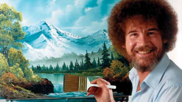 Bob Ross, painting some wonderful clouds.
